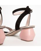 Sandales en Velours de Cuir Modern Walk noires - Talon 6 cm